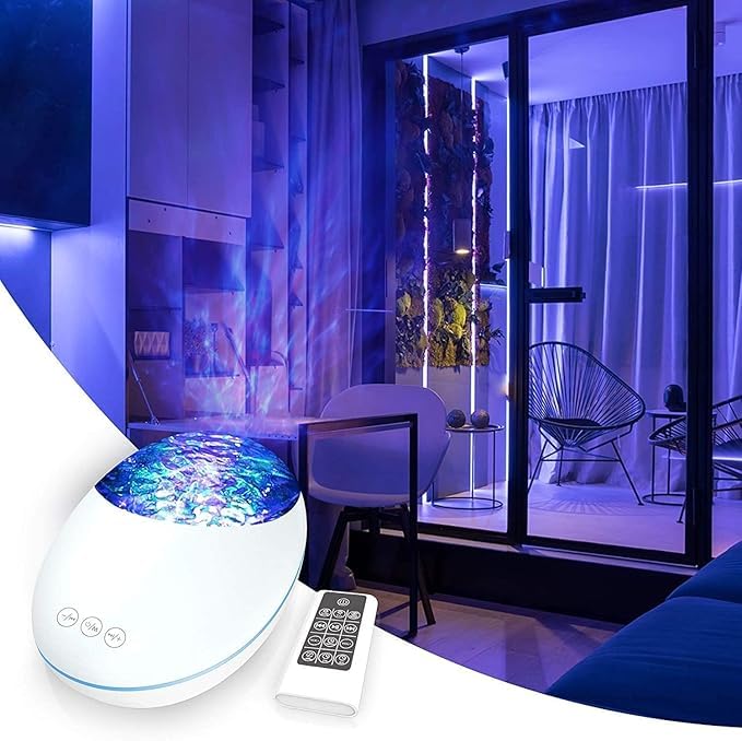 BLURISM Galaxy Projector for Bedroom, Gift for Women Teen Girls Birthday Christmas Star Ocean Wave Adult Kids Room Bluetooth Music Timer, Sensory Ceiling Lamp Starlight Sky Lite,Remote (White)-image-5