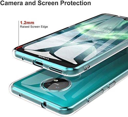 Image of COVERBLACK Rubber Silicone Transparent Back Cover for Nokia 6.2 - Transparent