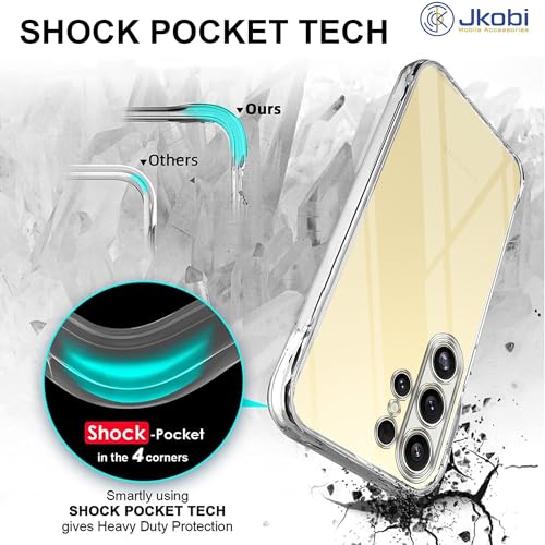 Image of Jkobi Back Case Cover for Samsung Galaxy S24 Ultra (Silicone Clear Shockproof Case with Camera Protection | Soft and Flexible | Transparent)