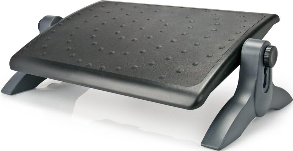 AidataFR-1002RG Innovative Footrest/Ornon-Skid Rubber Surface, Gray, Sturdy High-impact Plastic Material, Height Adjust From 90 cm up to 140 cm and Free Angle Adjustment