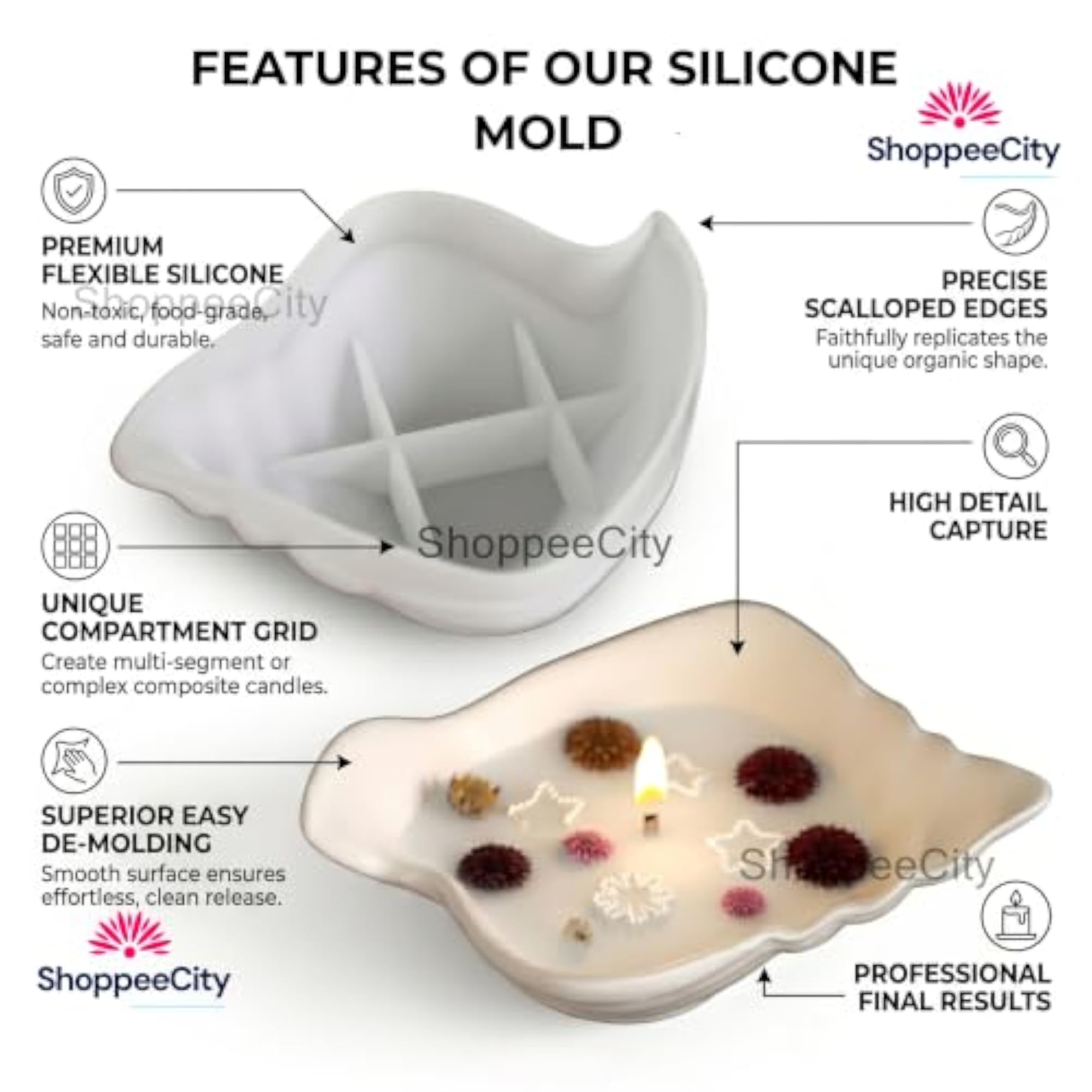 Seashell Conch Shell Tray Silicone Mould for Candle Making