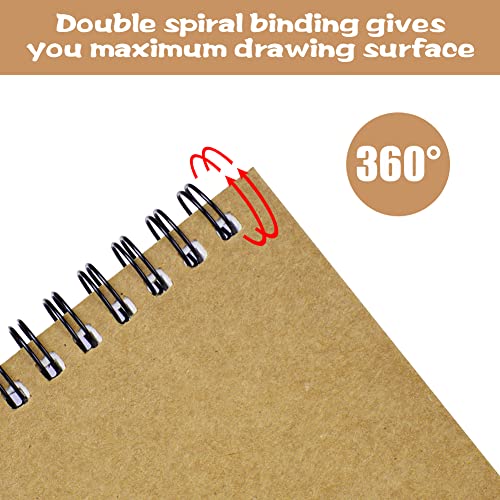 OFFCUP Drawing Pad, 2pack A5 Spiral Bound Notebook - Image 4