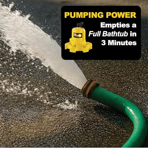 Image of WAYNE - WaterBUG 1 /6 HP 1350 GPH Submersible Pump with Multi-Flo Technology - Water Removal and Transfer Pump, Yellow