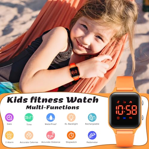 Image of LAVAREDO Kids Digital Watches for Boys Girls,Waterproof Sport Watch with Pedometer Stopwatch Vibration Alarm for Ages 5-13,No App Fitness Tracker Watch for Kids Teens Birthday Gifts