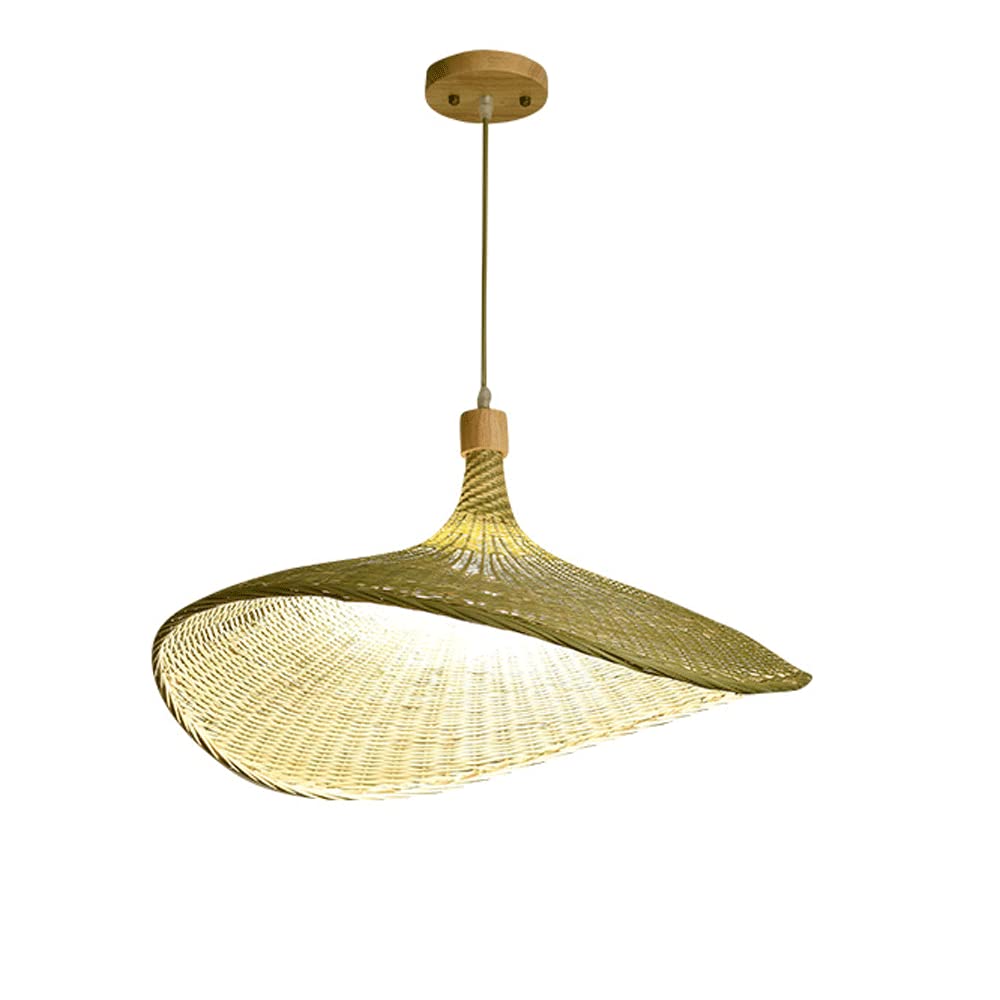 Chapeau de paille suspension créative haut de gamme en bambou naturel et beige