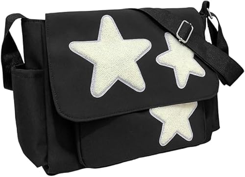 Linda bolsa carteiro com porta-moedas de estrela fofa e chaveiro y2k, bolsa de ombro Y2K Star Grunge