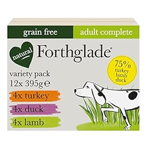 Forthglade Complete Natural Wet Dog Food – Grain Free Variety Pack (12 x 395g) Trays – Turkey, Lamb & Duck – Adult Dog…