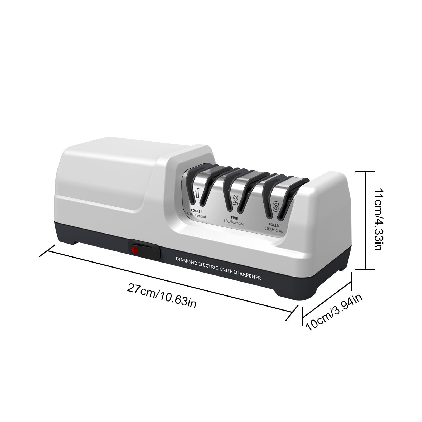 Afilador de Cuchillos Eléctrico, Herramienta Profesional para Afilar Cuchillos de Cocina 2 Etapas, Cerámica Metálica con Abrasivos Diamante para Chefs Domésticos