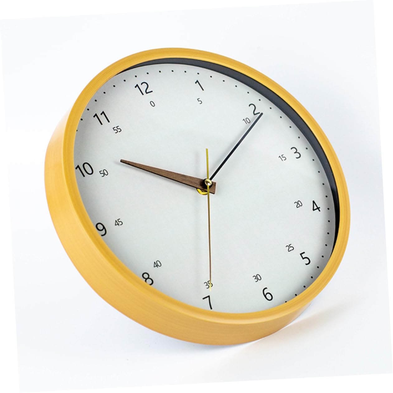 IMIKEYA Horloge Murale Silencieuse Ronde en Verre et Bois, 1pc