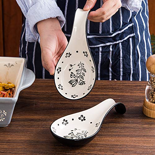 image for Wisenvoy Spoon Rest Spoon Holder for Stove Top Ceramic Spoon Holder Po