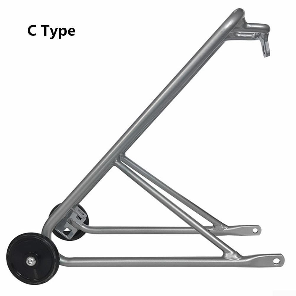 Supporto per portapacchi posteriore per bicicletta, pieghevole, in lega di alluminio, leggero, per pneumatici Brompton 16 x 1-3-8, con ruote facili, 34 x 14 x 21 cm, Urban (C)