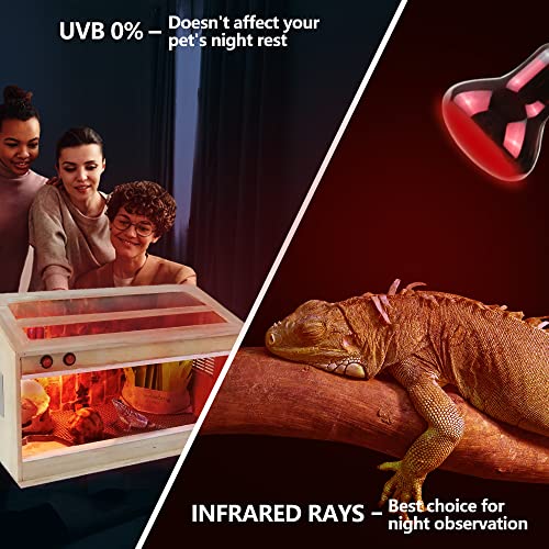 Lucky Herp Infrared Heat Lamp 100W 2 Pack,Reptile & Amphibian Basking Spot Light Bulbs thumb #2
