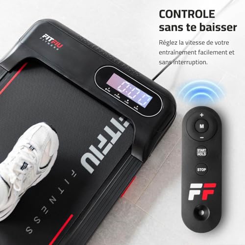 FITFIU Fitness MC-60 Tapis de Marche avec Inclinaison 9%, Vitesse Jusqu’à 6 km/h 750W, Design Compact Connexion APP et Télécommande, Walking Pad avec Roues pour Marcher à la Maison – Image 4