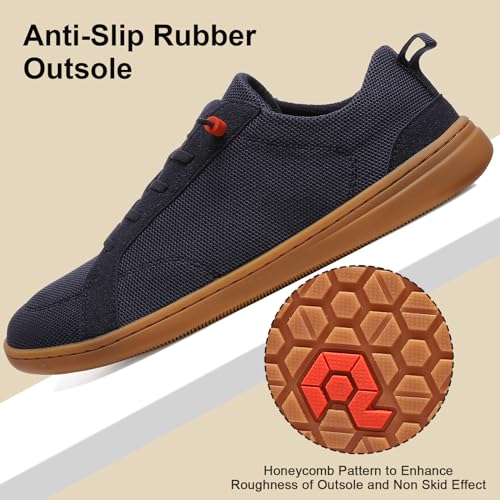 Image of Men's Barefoot Wide Toe Box Shoes - Minimalist Barefoot Shoes with Zero Drop Sole Extra Wide Slip on Walking Shoes for Men