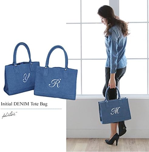 Amazon デニム素材イニシャルトートバッグ ショルダーバッグ フリー Y ノーブランド品 トートバッグ