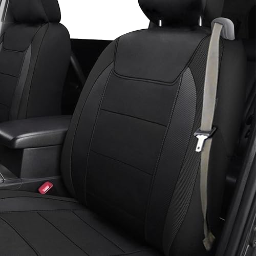 Miniatura 4 de Flying Banner - Fundas para asiento de coche de fibra de carbono de calidad, de malla de aire, tela deportiva de respaldo bajo, respaldo alto,