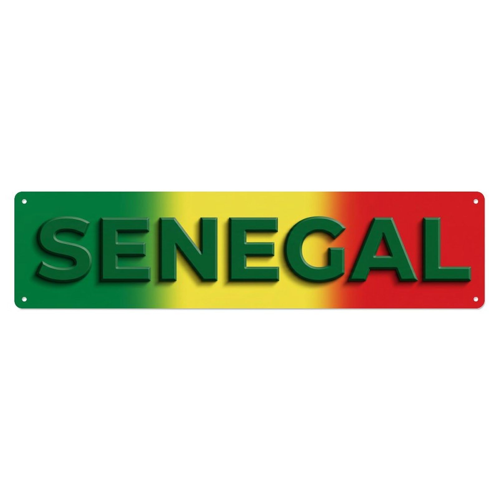 Vintage Senegal Flag Pattern Metal Tin Sign
