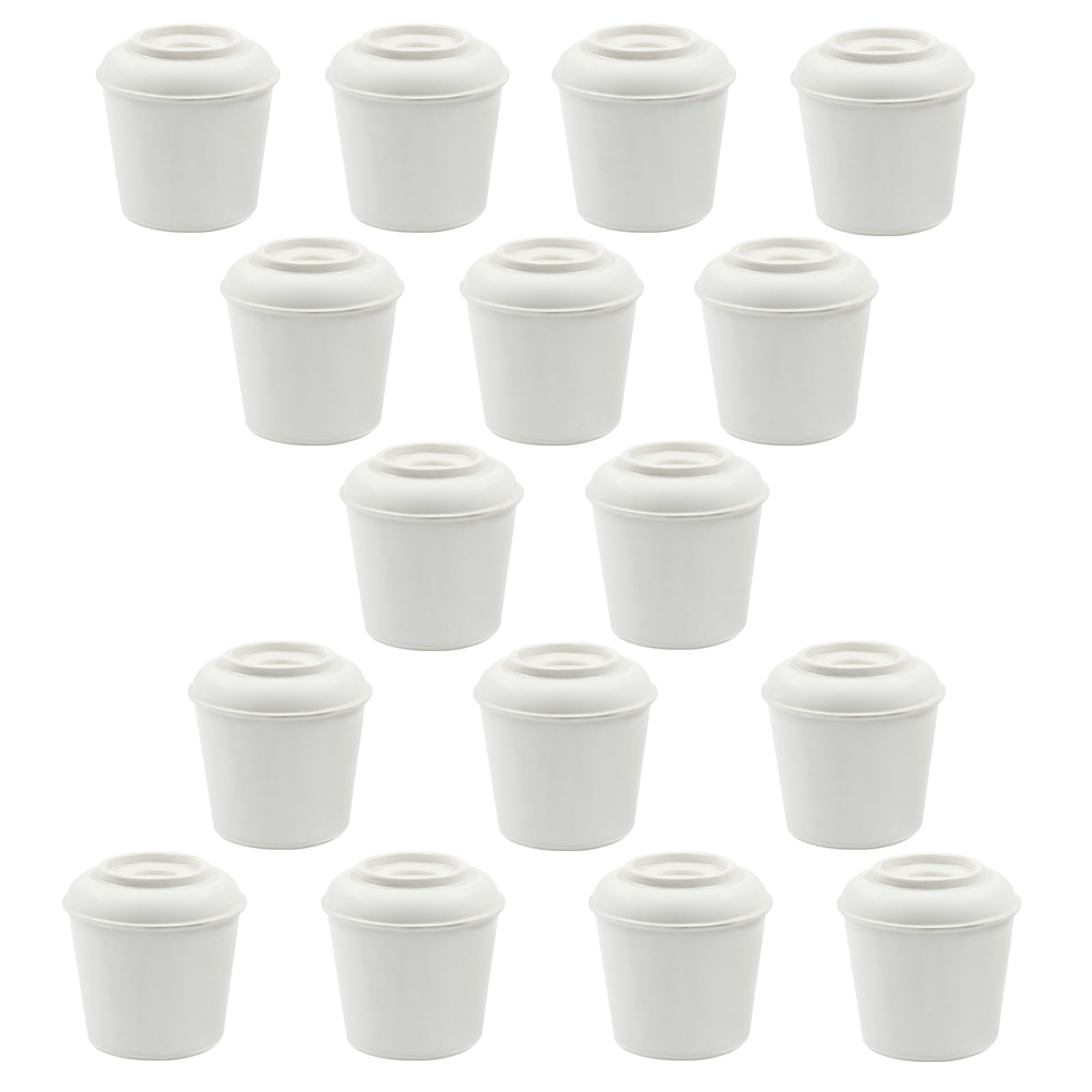 BokWin 16 Pcs Chair Leg Caps 5/8 Inch Rubber End Caps Non-Slip Chair Leg Tips Caps Round Furniture Leg Floor Protectors for Chair Desk Table(White)