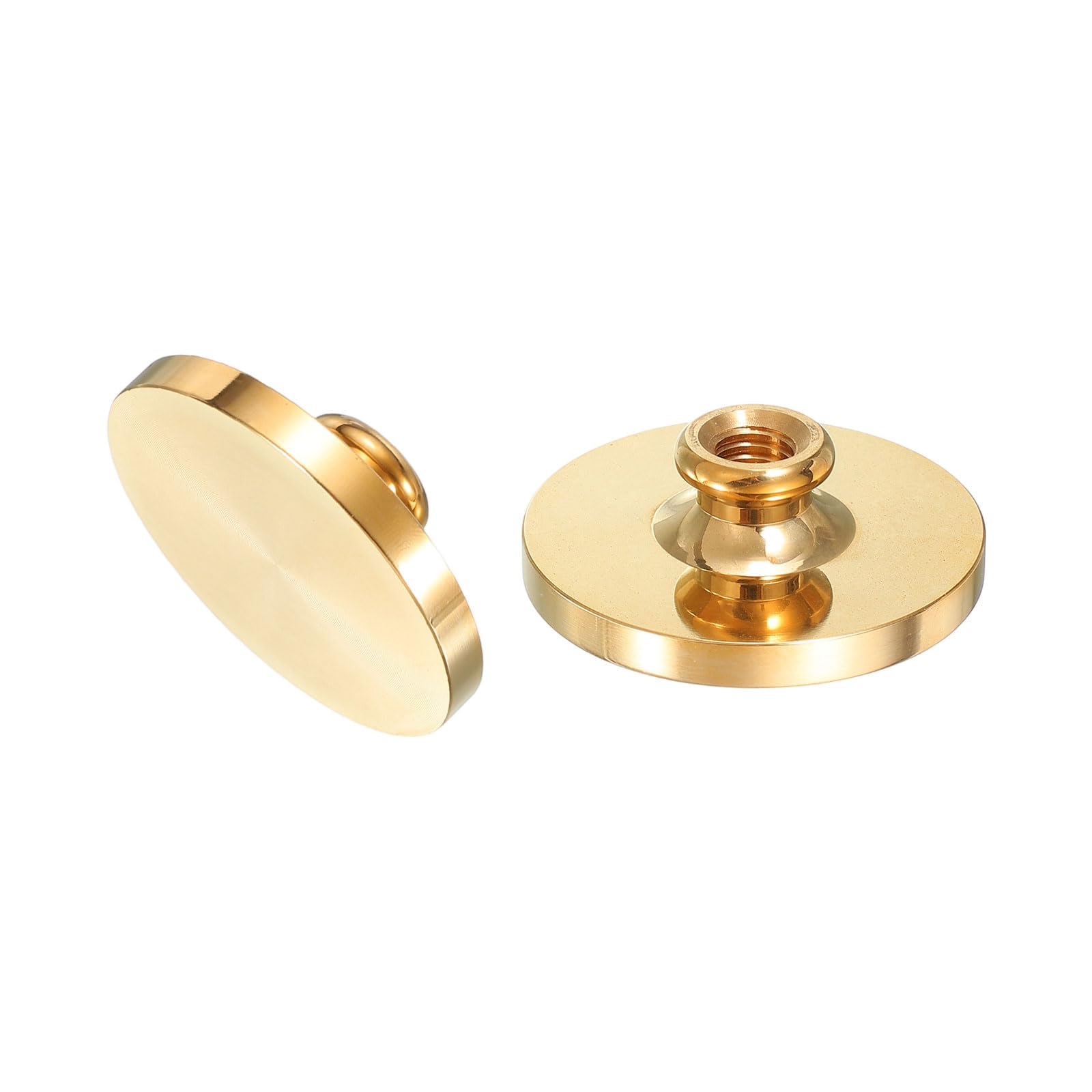 PATIKIL 1.7" Blank Wax Seal Stamp Head, 2Pcs Round Brass Sealing Wax Stamp Heads for DIY Card Making Envelope Sealing Wedding Invitation Crafting, Gold Tone