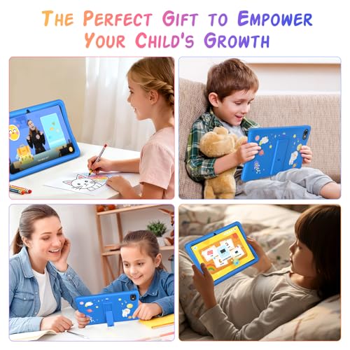 Image of Kids Tablet 10 inch, Android 16 Tablet for Kids Space, Parental Control, 16GB RAM 64GB ROM, 2TB Expand, Includes Case & Stylus Pen, Pre-Installed Educational Apps, Eye Protection, Blue