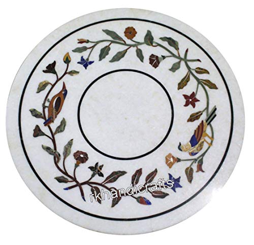 18 x 18 Inches White Marble Sofa Side Table Top Inlay Art at Border Co 18 x 18 Inches White Marble Sofa Side Table Top Inlay Art at Border Co