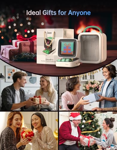 Image of Divoom Ditoo Pro Retro Pixel Art Game Bluetooth Speaker with 16X16 LED App Controlled Front Screen (White)