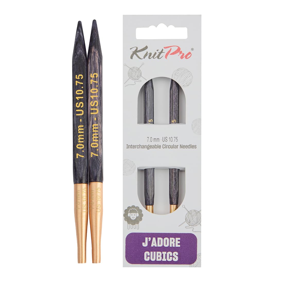 KnitPro J’Adore Cubics Interchangeable Circular Needles 4" (10cm) | 7.00mm
