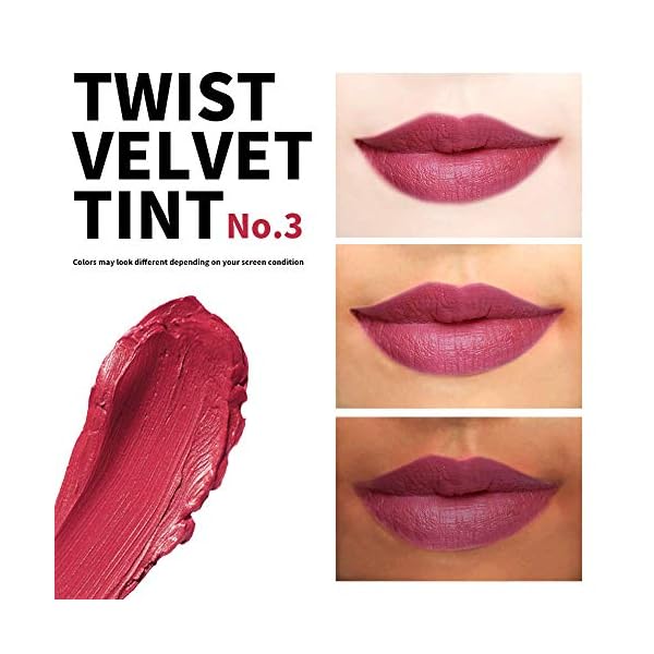 Long-Lasting-Lip-Stain-for-Lips-and-Cheek-Tint-Various-Korea-Velvet-Plumping-Lip-Marker-Lip-Matte-tints-PASSIONCAT-Twist-Velvet-Tint-3-No3 PASSIONCAT Long Lasting Lip Stain for Lips and Cheek Tint | High Pigment Color | lightweight Matte Finish | Weightless | Full Coverage | Twist Velvet Tint #3 (No.3)