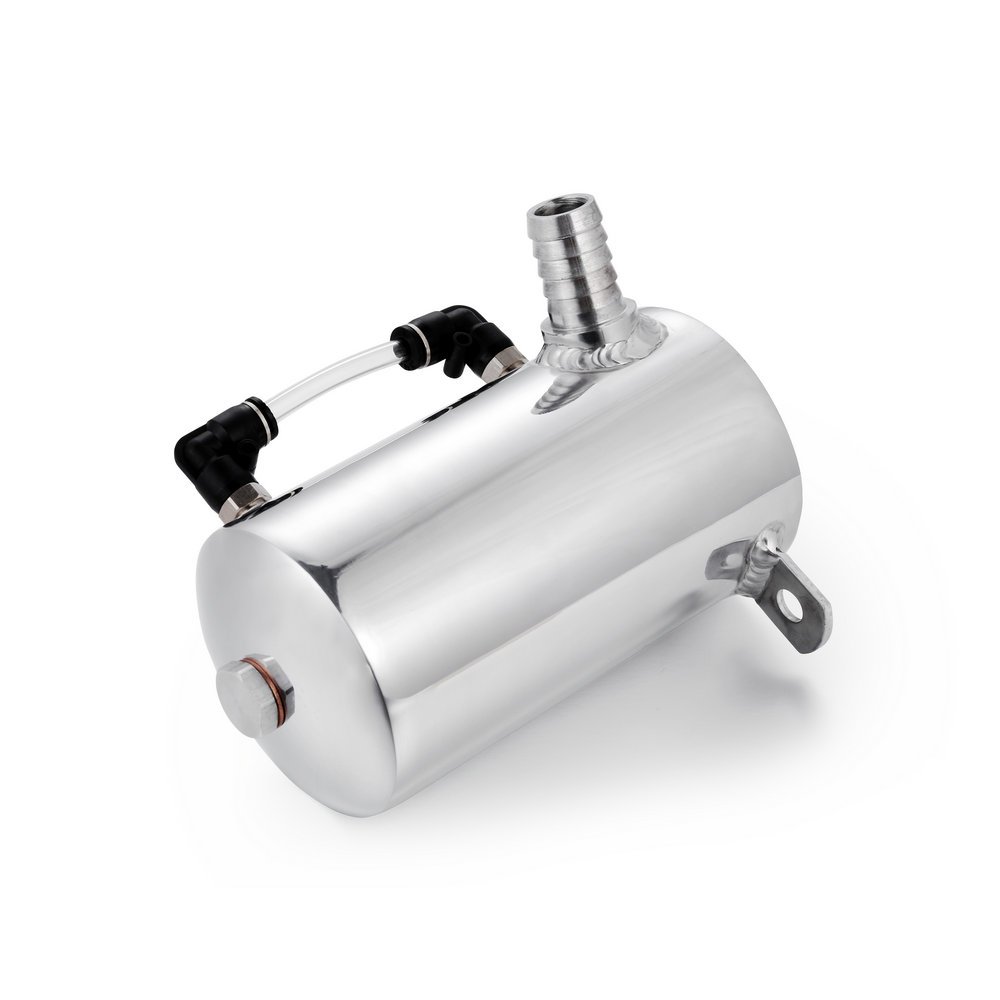 Universal voiture en aluminium réservoir d'huile réservoir canister réservoir reniflard 0.5L 19mm BARB