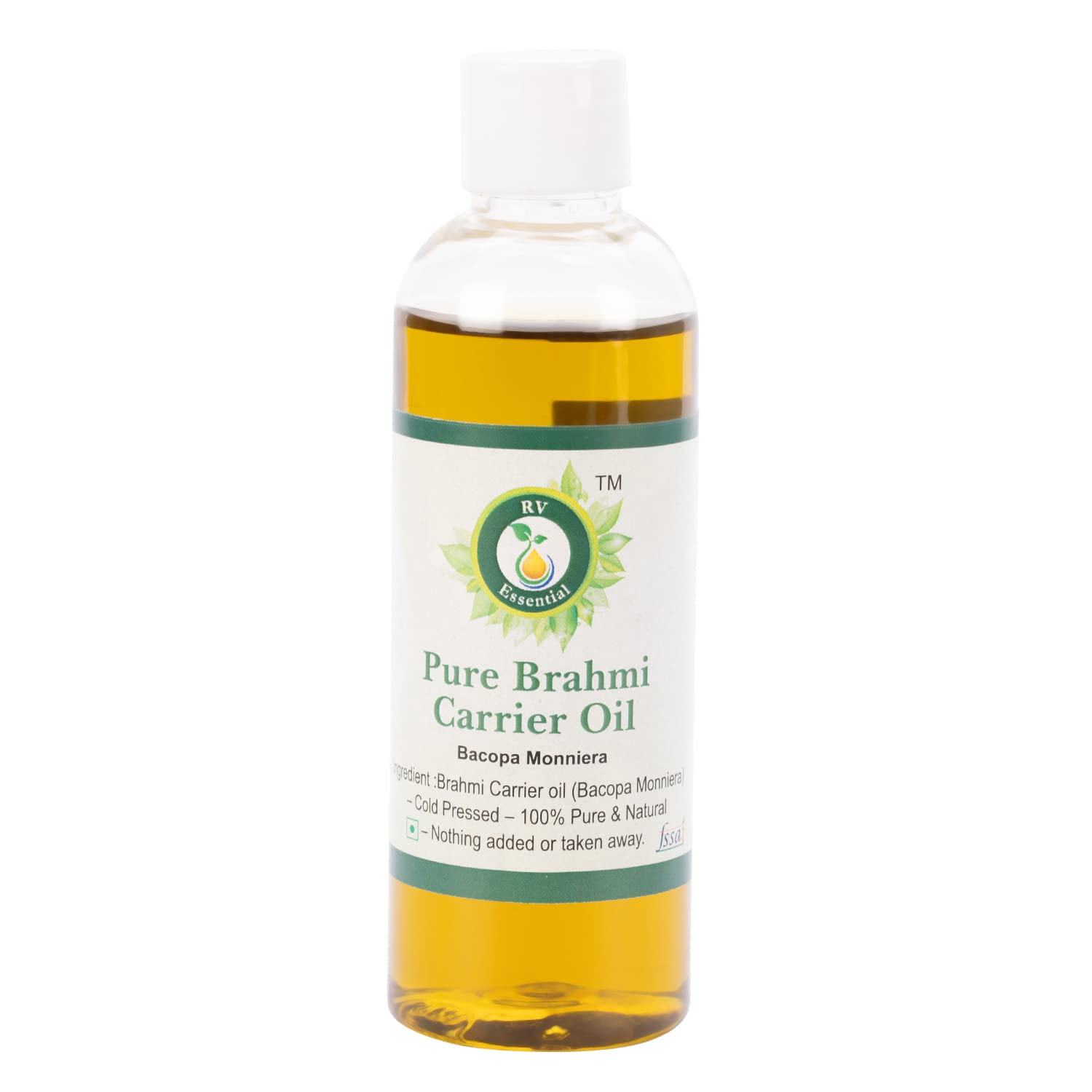 R V Essential Pure Brahmi Oil 100ml (3.38oz)- Bacopa Monnieri (100% Pure and Natural Rare Herb Series)