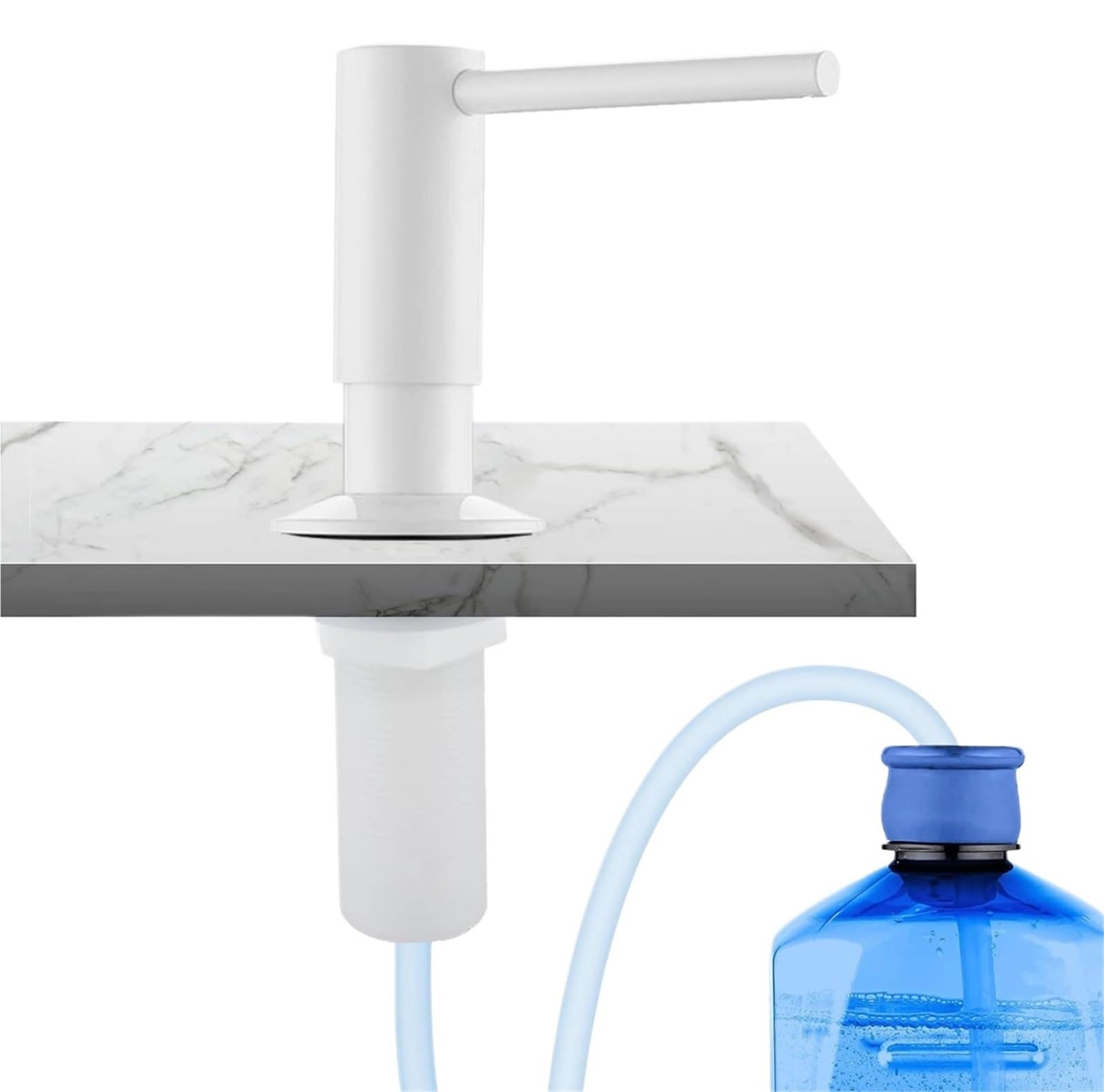 Sink Soap Dispenser Brass Kitchen Sink Soap Dispenser Built-in | 17oz Refillable Countertop Pump With 120mm Extension Tube Rustproof Bathroom(WHITE)