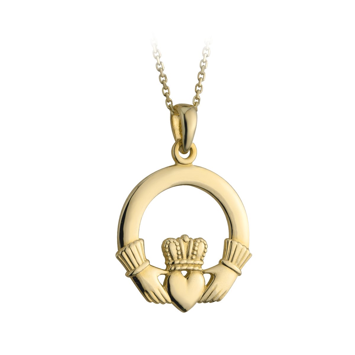 TaraCladdagh Necklace Gold Plated Large Made in Ireland