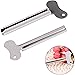 2Pcs Silver Stainless Steel Metal Tube Toothpaste Hair Color Dye Cosmetic Oil Paint Squeezer Used Repeatedly and Safety Easy to Use and Store,Bathroom Safety, Aids and Accessories