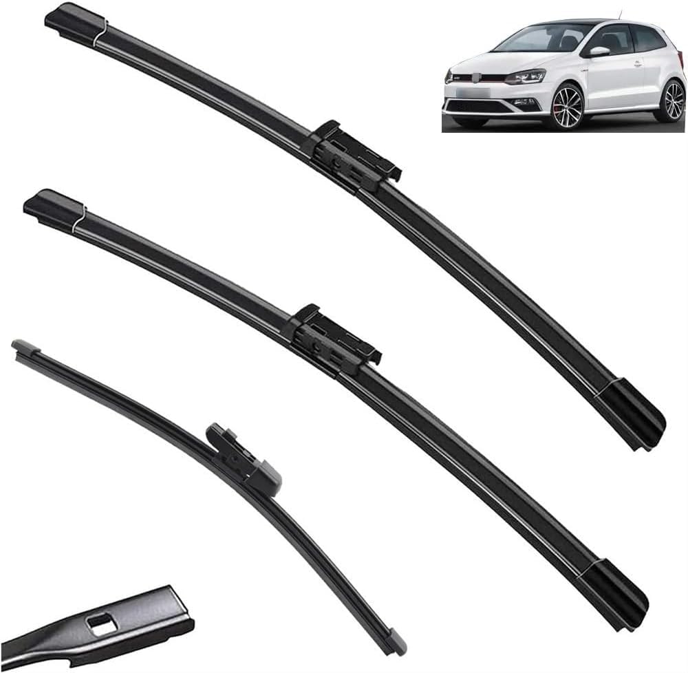 MadongJ Windshield Windscreen Wiper Blades for VW Polo 6R Hatchback 2009-2017, Replacement Blades All-Weather Performance Streak-Free Windshield Wipers