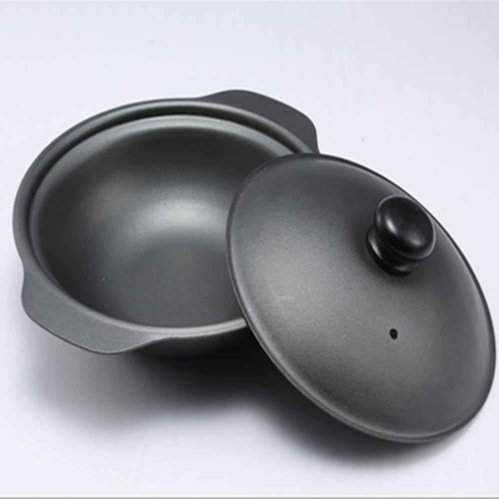 Casseruola in ghisa Antiaderente con Coperchio, Padella Antiaderente? Mini Wok, pentole per la casa per Una o più Persone - 18 cm (22 cm)