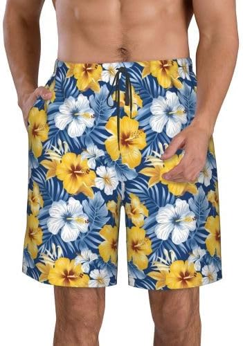 Mens Swim Trunks Quick Dry Board Shorts Beach Bathing Suit with Pockets S-3XL