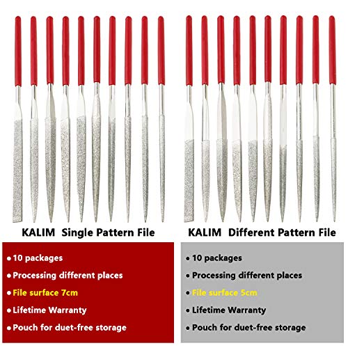 Kalim 10Pcs Mini Diamond Needle File Set 6 Inch Total Length 150 Grit Diamond File(Usable File Length:2-3/4 Inch) #TOP5