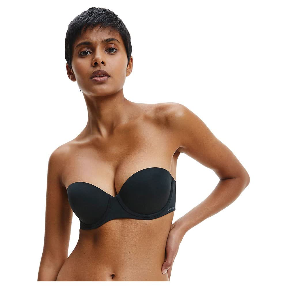Calvin Klein Women Strapless Bra Push-up, Black (Black), 32E