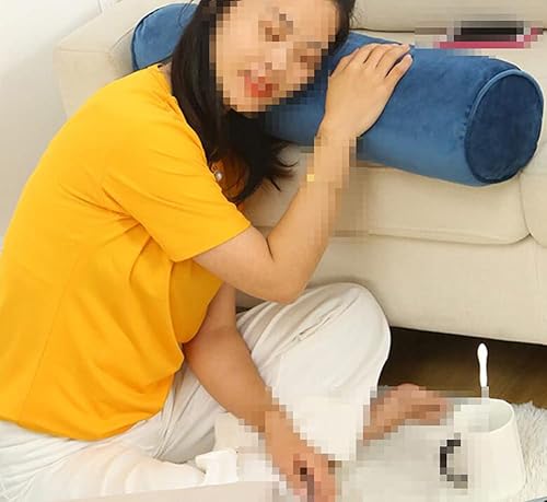 Miniatura 10 de Almohada larga de terciopelo suave, almohada redonda para cuello cervical, cojín cilíndrico, almohada para pies, pies y rodillas y piernas, almohada