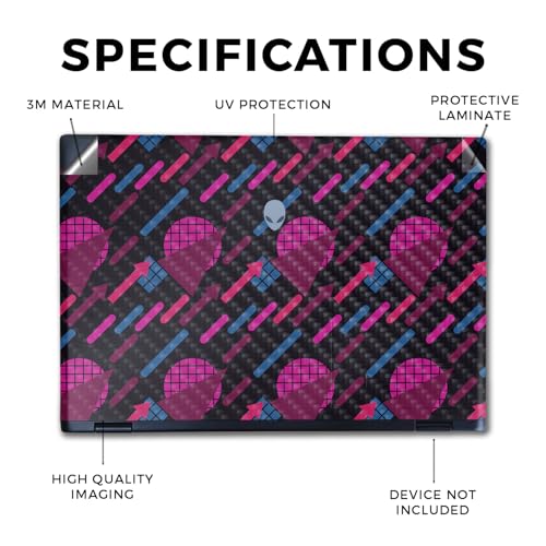 Image of Carbon Fiber Laptop Skin Compatible with Alienware M16 R2 (2024) - Magenta Globe - Premium 3M Vinyl Protective Wrap Decal Cover - Easy to Apply | Crafted in The USA by MightySkins