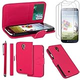 ebestStar   Coque Compatible avec Samsung S4 Galaxy i9500 i9505 Etui PU Cuir Housse Portefeuille Porte Cartes Support Stand + Stylet + 3 Films d'écran, Rose [Appareil: 136.6 x 69.8 x 7.9mm, 5.0'']