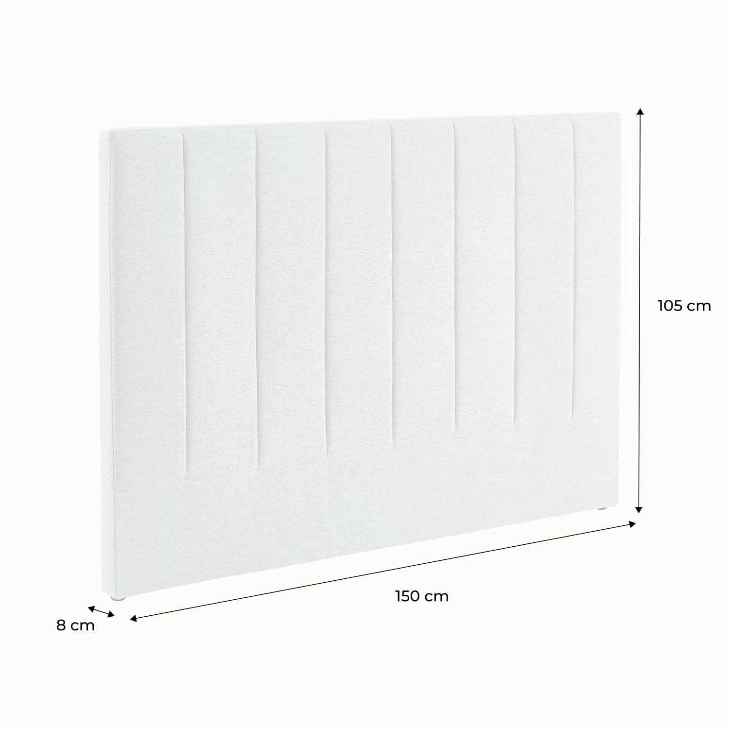 Alice's Garden sweeek - Tête de lit pour lit Double 140cm revêtement Tissu Beige - Cole 150cm