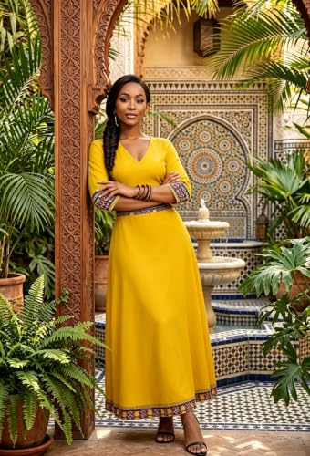 Image of VisiChenup African Print Dress for Women Casual Midi Dress