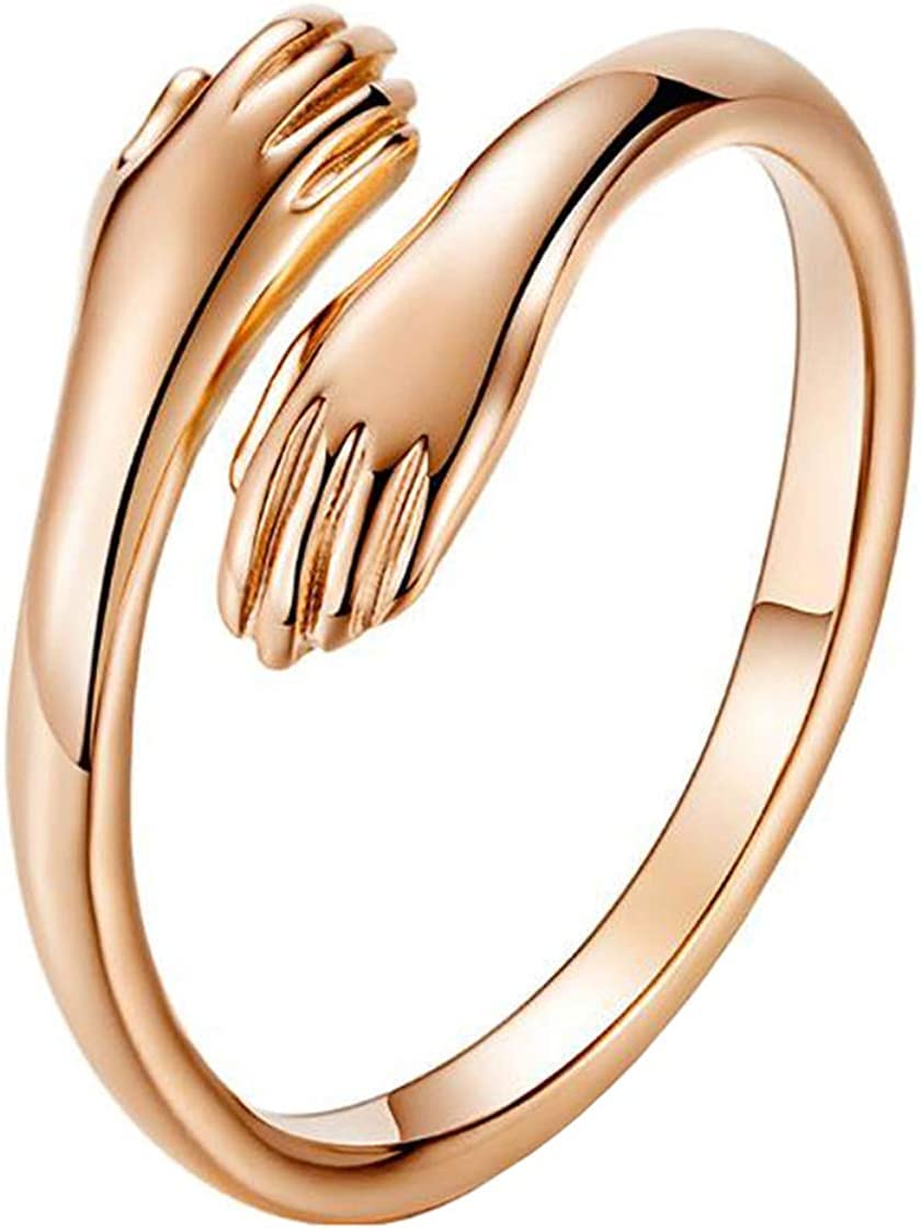 Crown Jewels Hug Ring Carved Hand Ring Love Forever Adjustable Hug Ring For Women Men Jewelry Gift for Her/Him (Rose Gold Hug Ring) (B0C2N3QM3M) Amazon Price History, Amazon Price Tracker