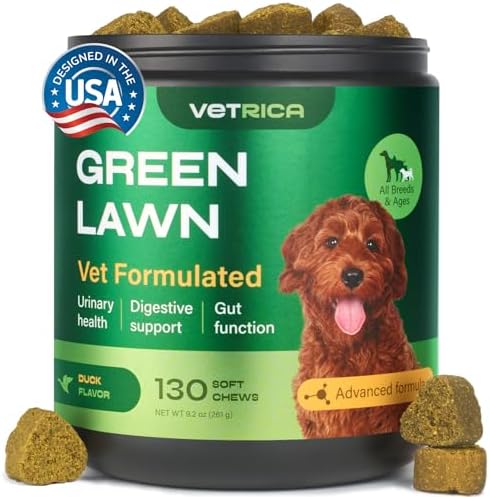 Dog Urine Neutralizer for Lawn – Grass Burn Spot Chews for Dogs – Dog Pee Lawn Spot Saver Caused by Dog Urine – Digestive Health Support Soft Chews – Grass Treatment Rocks – Grass Savers for Dog Urine