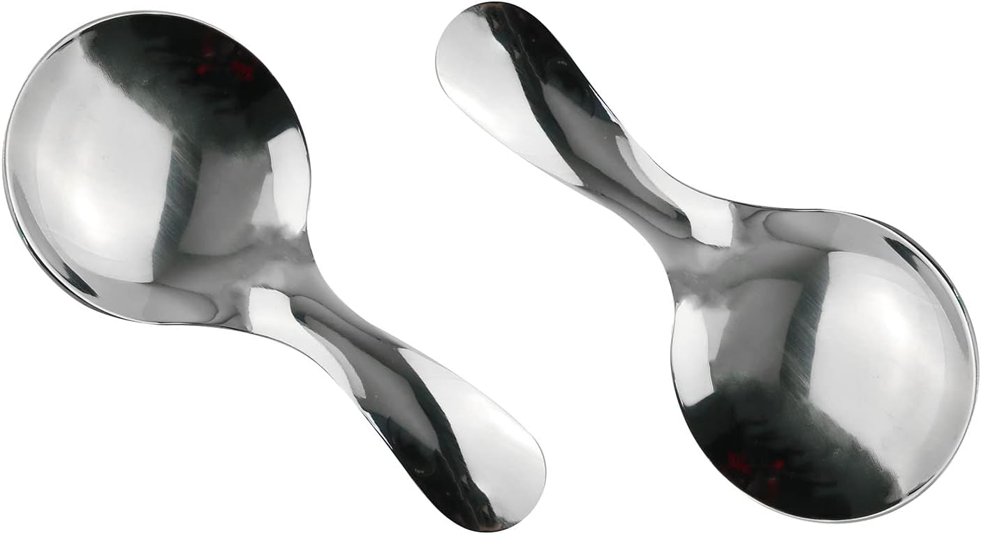 JCBIZ ステンレススチール ショートハンドルスクープ 90x45mm 砂糖 塩 スパイス 調味料 紅茶 コーヒー キッチンツール