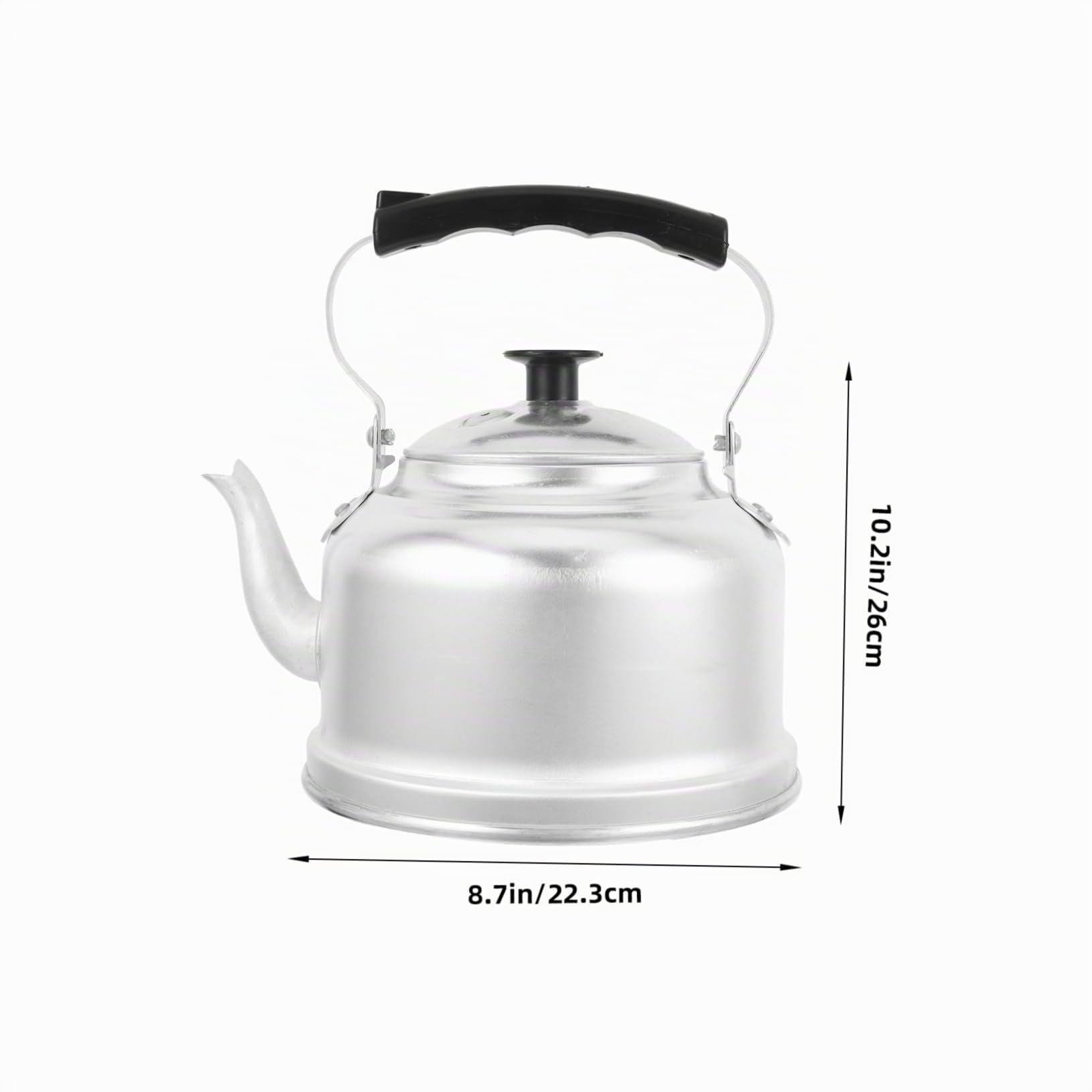 Bouilloire en Aluminium 4l Argenté, Usage sur Cuisinière à Gaz