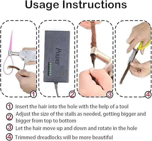 Máquina para rastas eléctrica de mano para tejer cabello de forma automática 6
