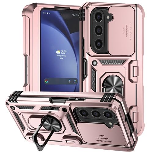 Generic Custodia compatibile con Samsung Galaxy Z Fold 6 (colore: oro rosa) custodia rigida pieghevole custodia a cerniera custodia con cerniera S Pen Slot caso