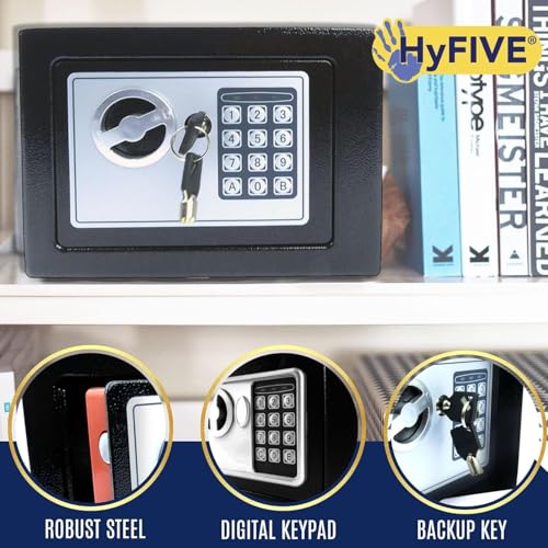 Miniatura 7 de Caja Fuerte De Seguridad Electrónica Con Teclado Y Cerradura Para Llave, Tornillos De Anclaje Y Pilas Incluidas